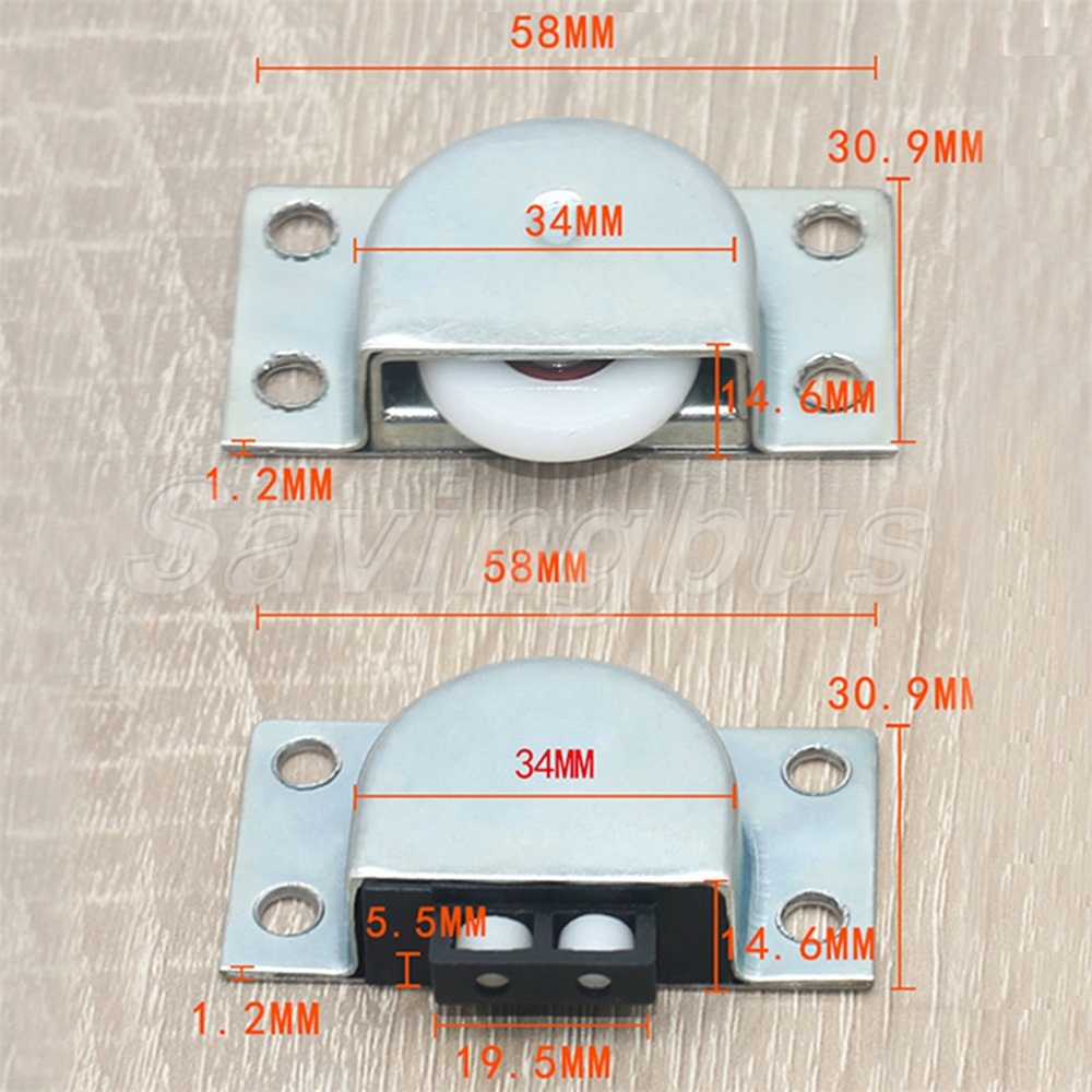 5 Sets Sliding Door Wheels Stainless Wardrobe Furniture Wheels