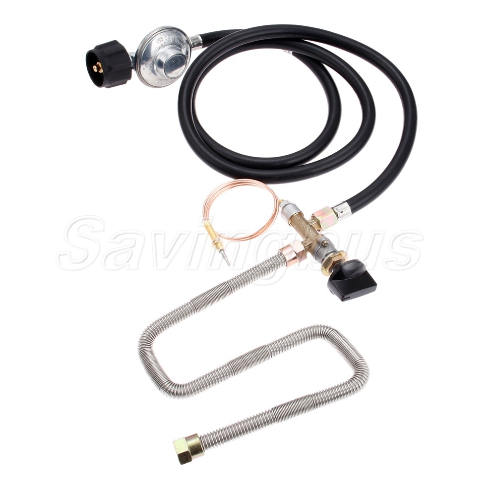 BBQ Propane Fire Pit Gas Control Valve System Regulator Kit Hose